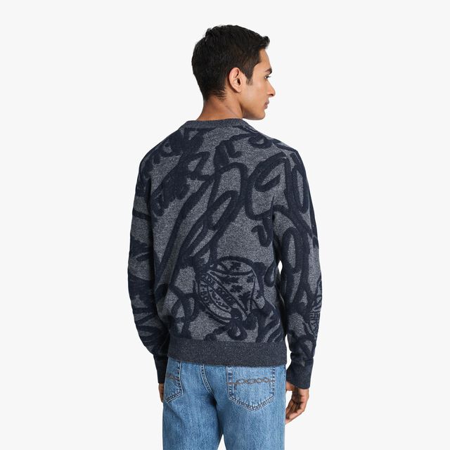 Pull Avec Jacquard Scritto Marbeuf, ANTHRACITE, hi-res 3