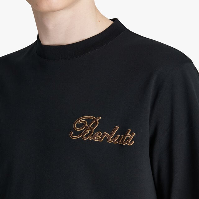 SMALL EMBROIDERED LOGO T-SHIRT, NOIR, hi-res 5