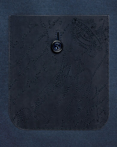 Jersey Jacket with Leather Detail, Midnight Blue, hi-res