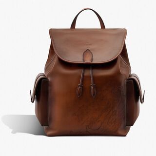 Horizon Scritto Leather Backpack, CACAO INTENSO, hi-res