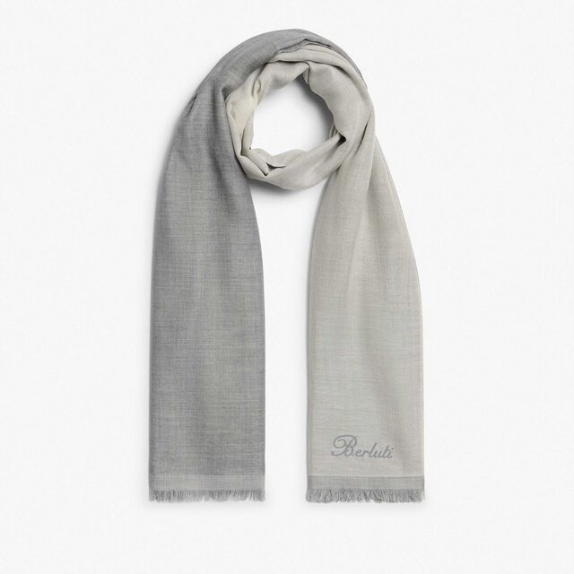 Light Double Face Scarf, SILVER / GRES BEIGE, hi-res 2