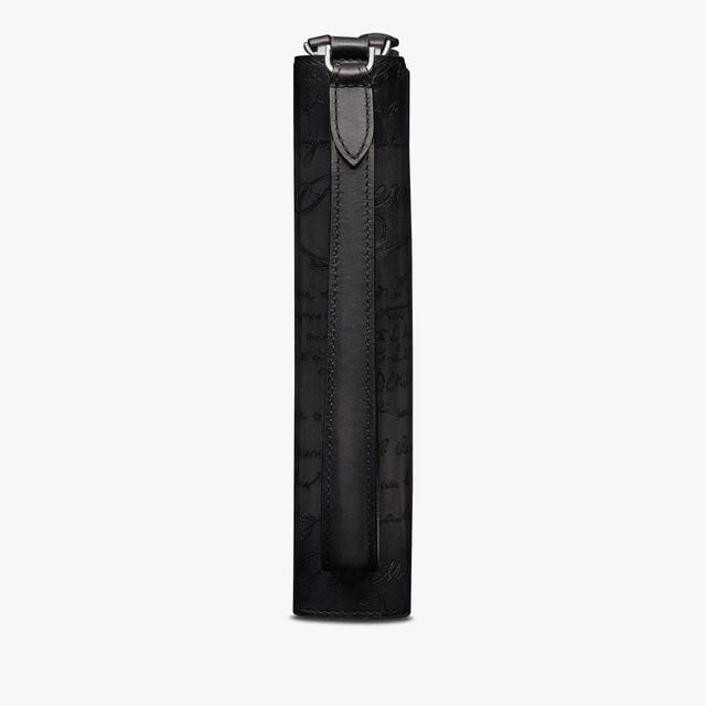 Tali Scritto Leather Long Zipped Wallet, NERO GRIGIO, hi-res 4