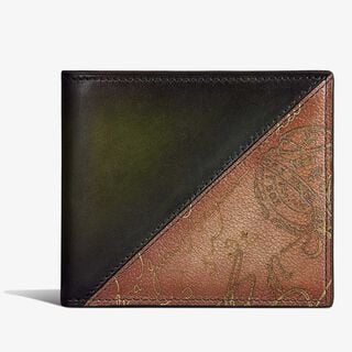 Makore Scritto Leather Compact Wallet, NERO CAVIAR + SAVANA, hi-res
