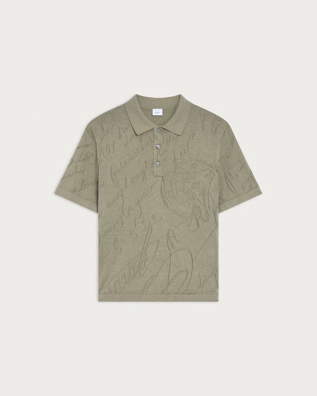 Diagonal Scritto Pattern Polo, Salvia, hi-res