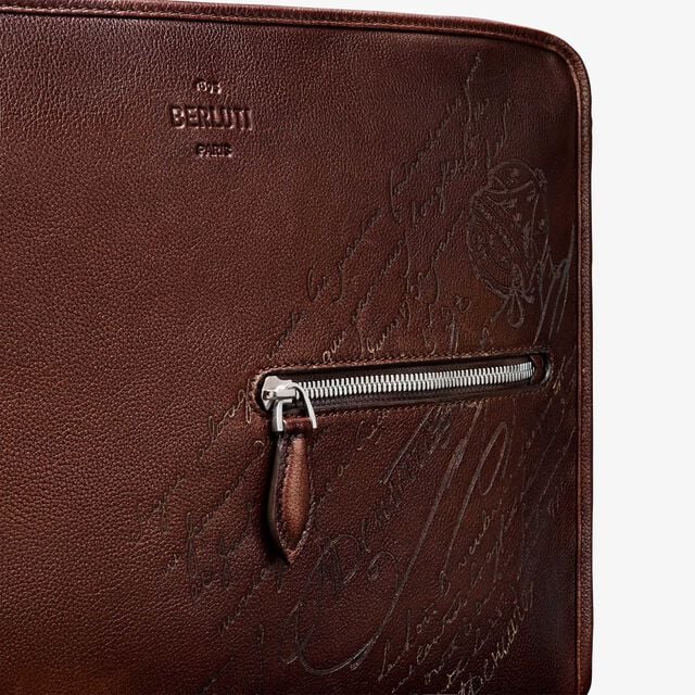 Journalier XL Scritto Leather Messenger, SOFT BROWN, hi-res 5