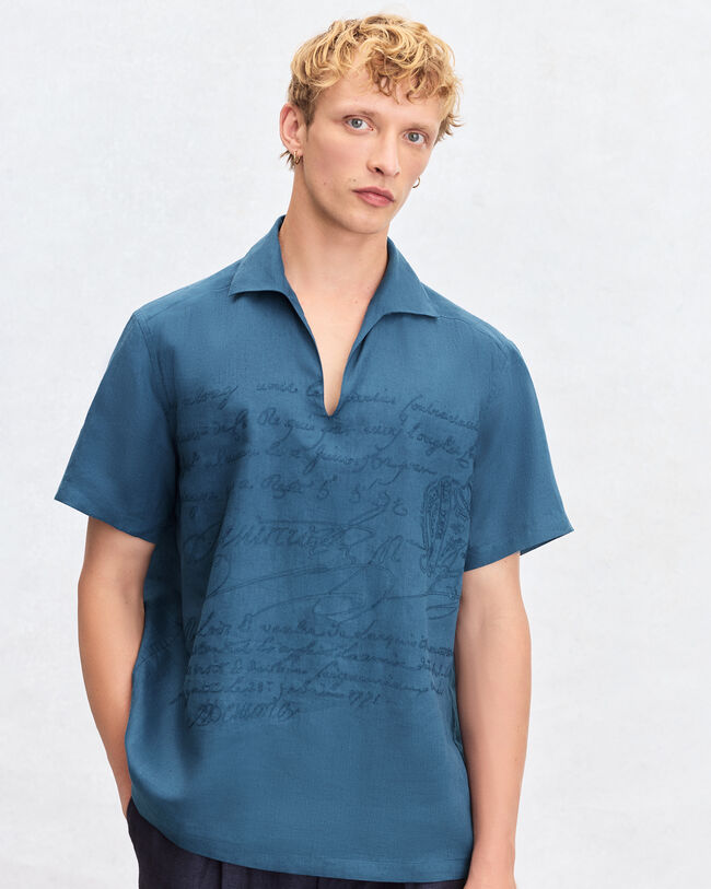 Scritto Embroidery Vareuse, Dim Blue, hi-res