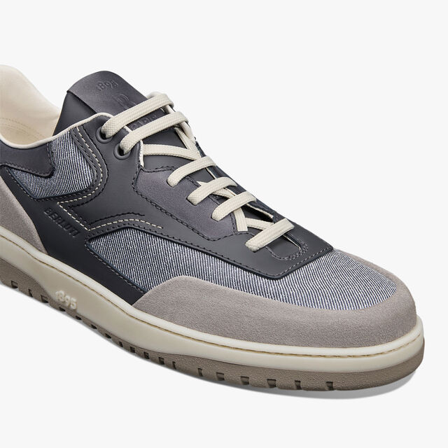 Playoff Suede Calf, Calf Leather And Textile Sneaker, ADRIATIC BLUE, hi-res 5