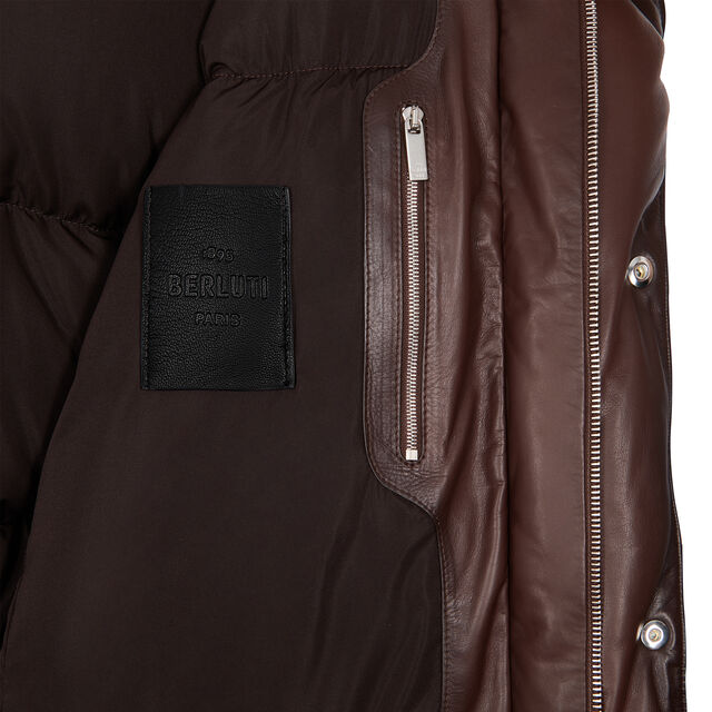 Patina Leather Down Jacket, EQUINOX BROWN, hi-res 6