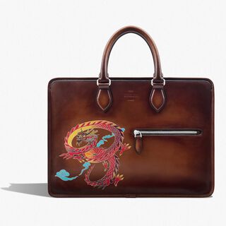 Un Jour Leather Briefcase, CACAO INTENSO TATTOO, hi-res