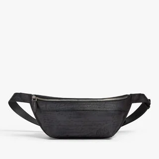 Rider Scritto Leather Belt Bag, NERO GRIGIO, hi-res