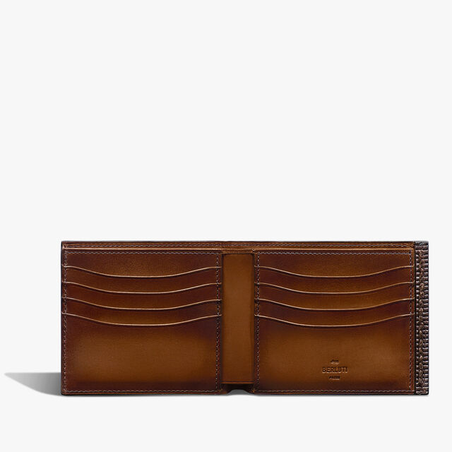 Makore Leather Compact Wallet, NERO LEGNO, hi-res 3
