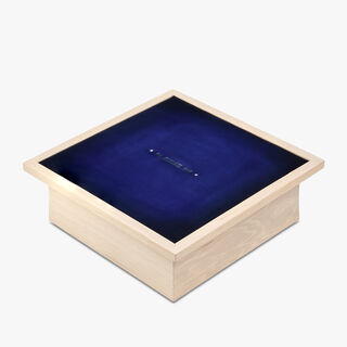 Boîte en bois et cuir, UTOPIA BLUE, hi-res