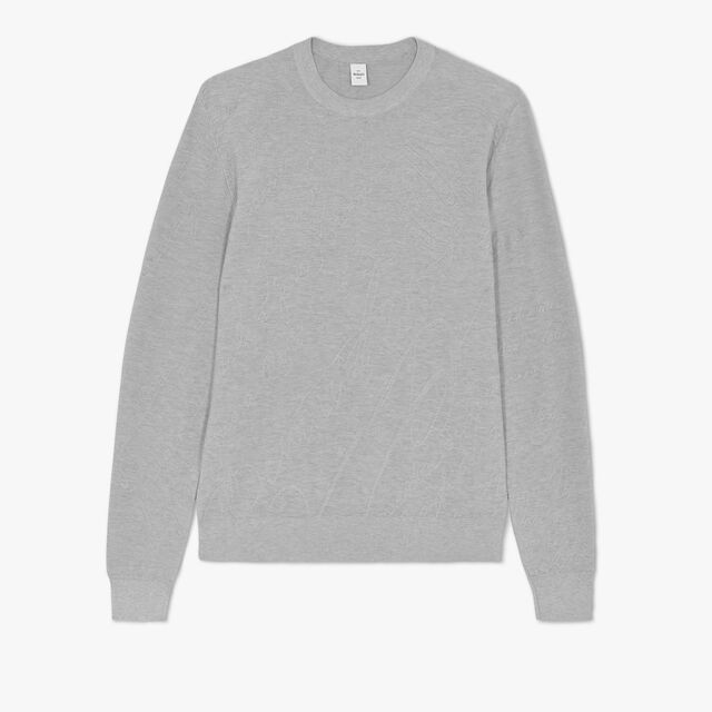 Cotton and Silk Scritto Pique Sweater