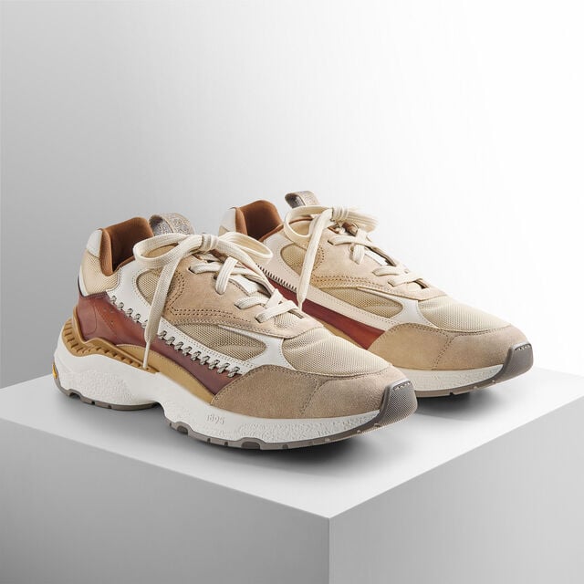 Skyrunning Leather And Nylon Sneaker, DUNE, hi-res 9