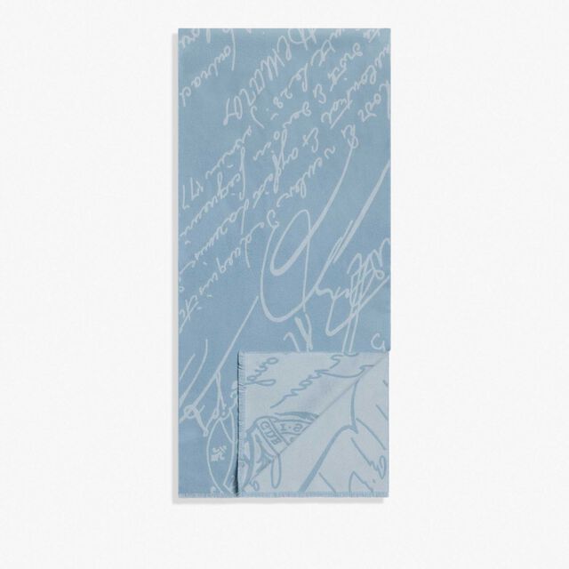 Wool Scritto Scarf, PALE BLUE, hi-res 2