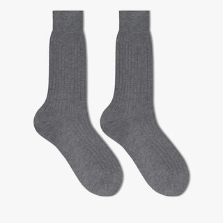 Cotton Ribbed Socks, CIMENT, hi-res