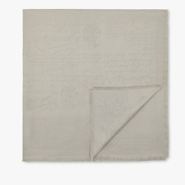 WOOL & SILK SCRITTO SCARF, SAND LINEN, hi-res 1