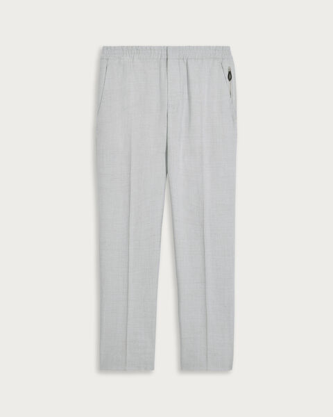 Drawstring Trousers with Leather Zip-puller, Spring Blue, hi-res