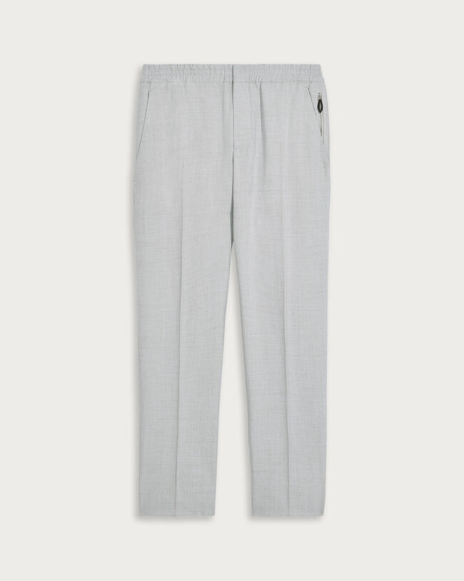 Drawstring Trousers with Leather Zip-puller, Spring Blue, hi-res