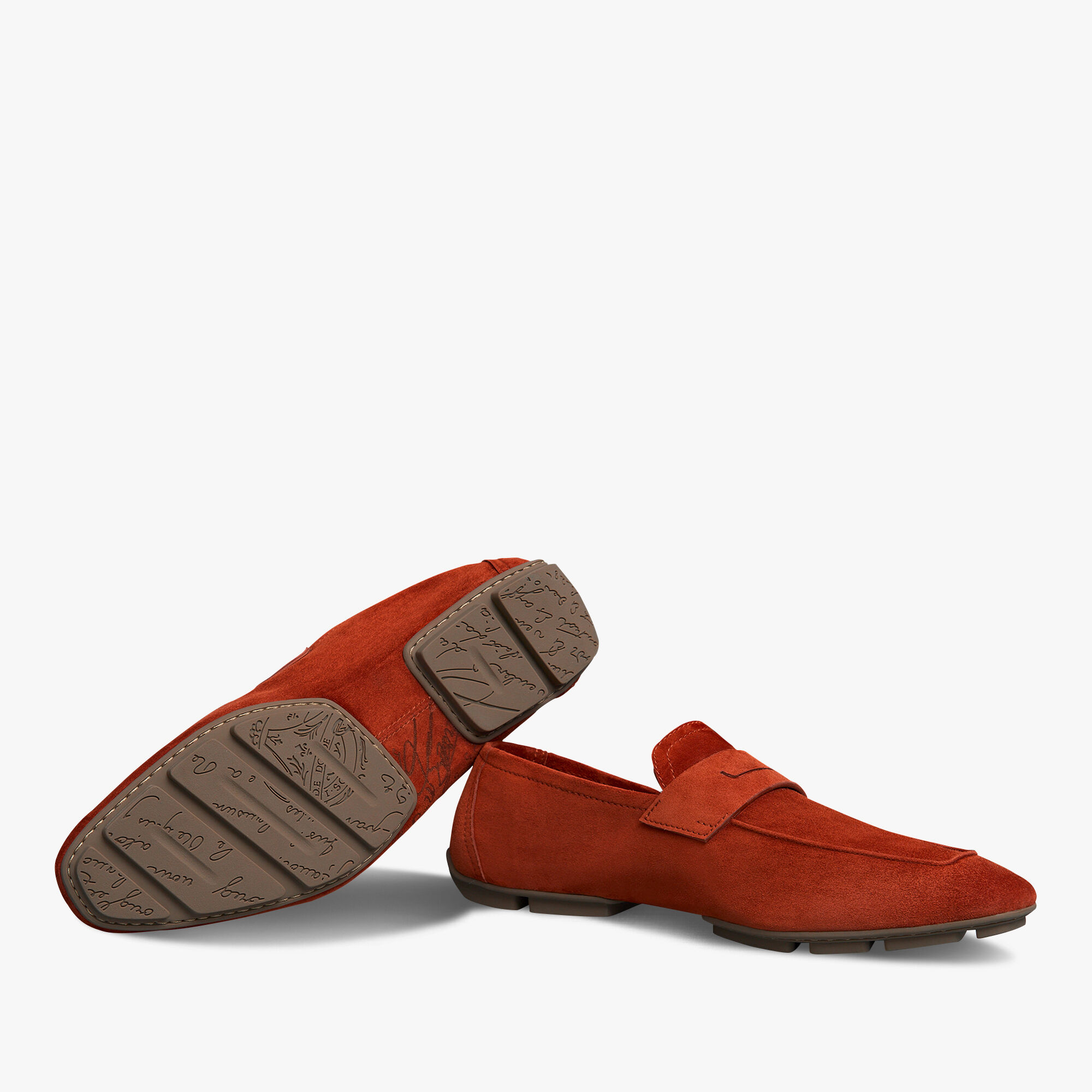 Lorenzo Drive Scritto Camoscio Leather Loafer, TERRA DI SIENNA, hi-res 5