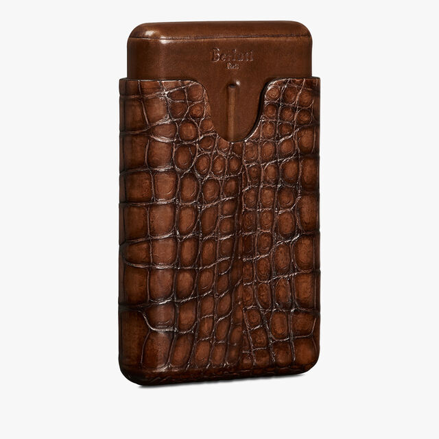 Alligator Leather Four-Cigar Case, MOGANO, hi-res 5