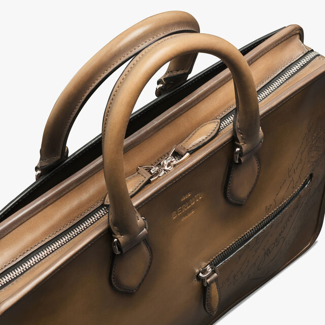 Un Jour Mini Scritto Leather Briefcase, OLIVE, hi-res 6