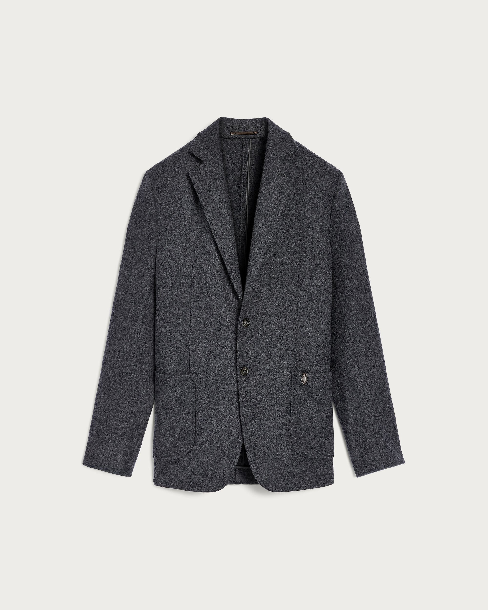 Jersey Jacket with Leather Details, Dark Grey Melange, hi-res