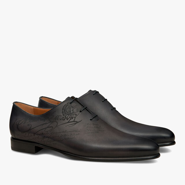 Alessandro Galet Scritto Leather Oxford, NERO GRIGIO, hi-res 2