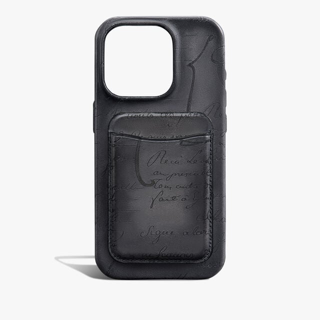 Scritto Leather Magnetic Card Holder, LIGHT ALUMINIO, hi-res 3