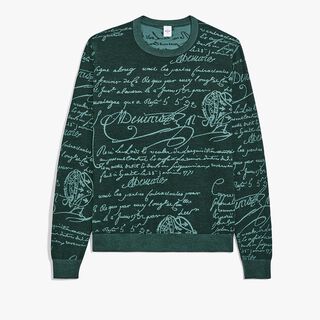 Pull En Laine Scritto, DEEP GREEN, hi-res