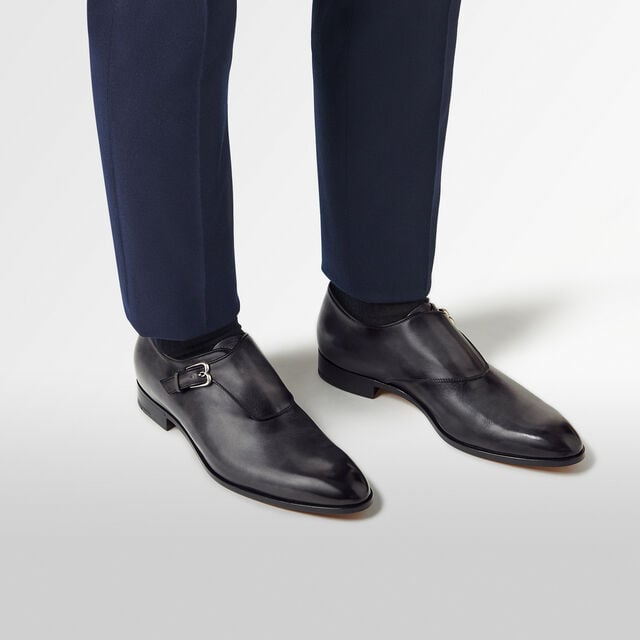 B Volute Leather Monk, NERO GRIGIO, hi-res 7