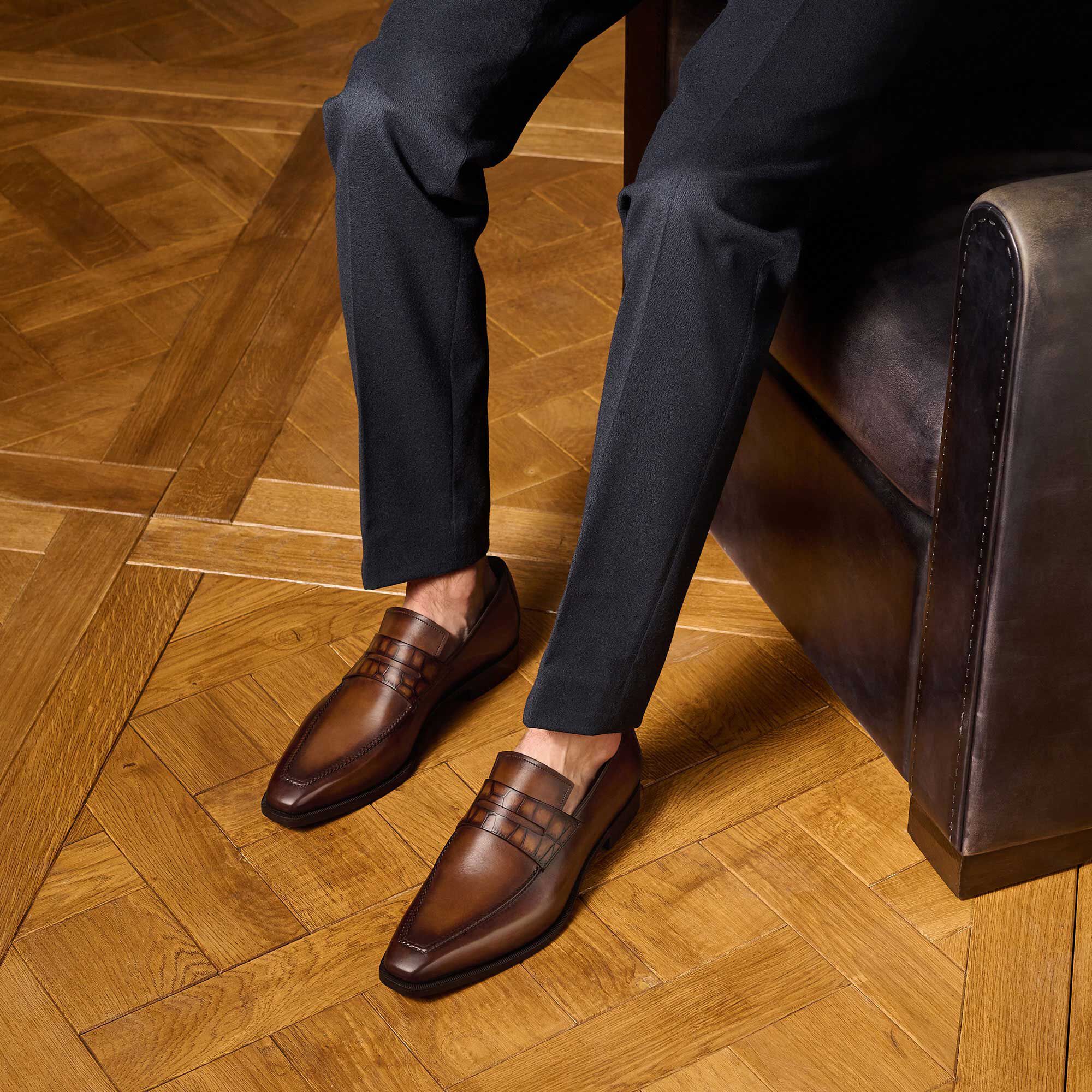 Andy Demesure Neo Venezia Calf Leather And Alligator Loafer Andy Demesure Neo Venezia Calf Leather And Alligator Loafer