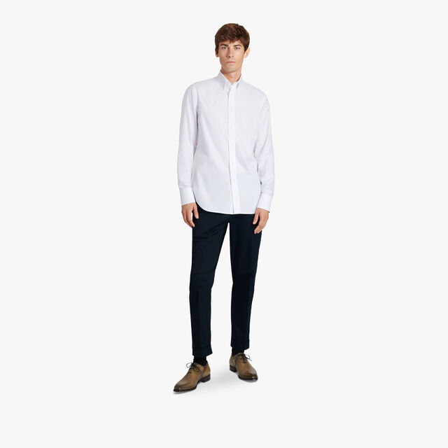 Cotton Scritto Alessandro Buttondown Shirt, BLANC OPTIQUE, hi-res 4