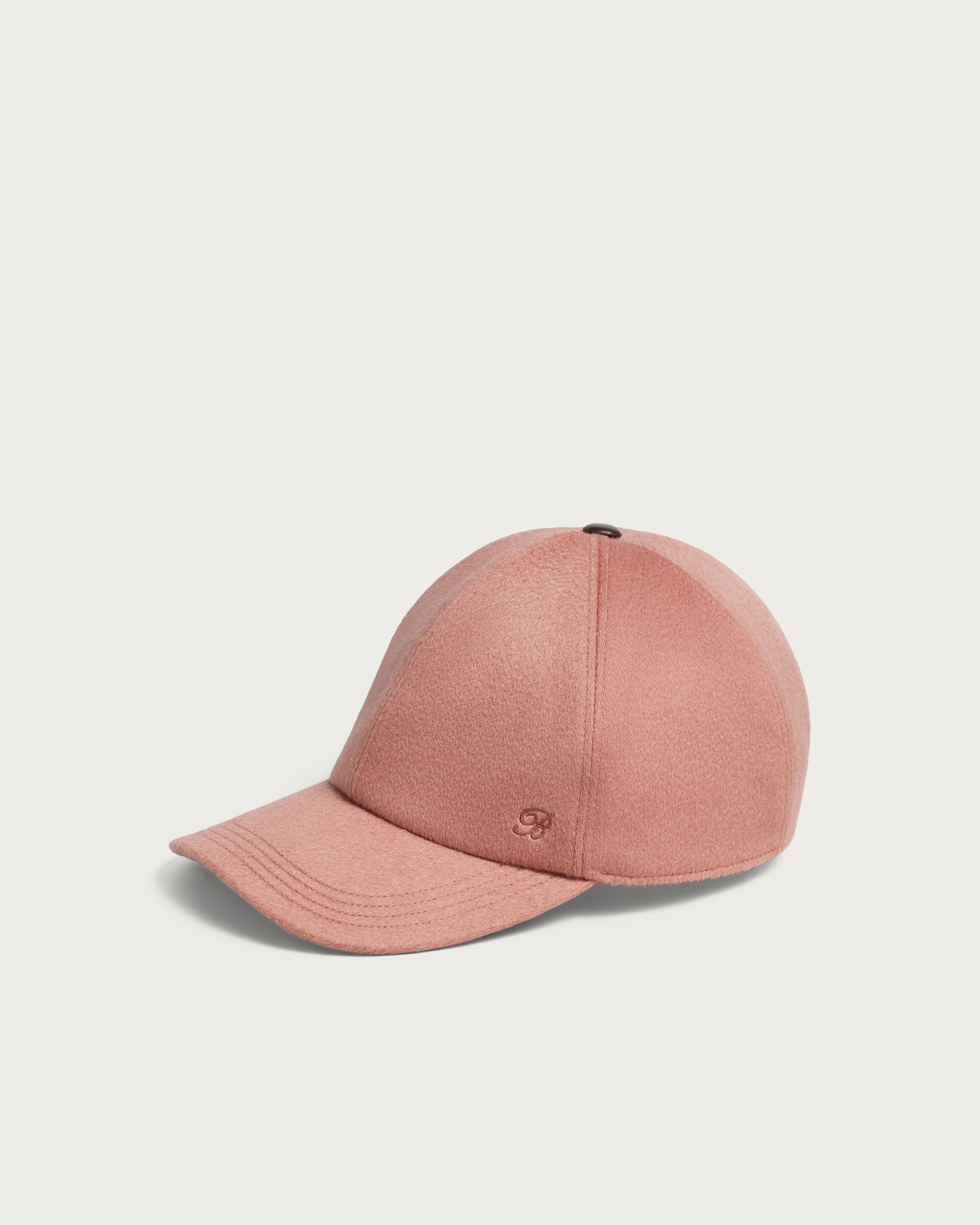 B-Thabor Embroidery  Cap with Leather Visor, Vintage Rose, hi-res
