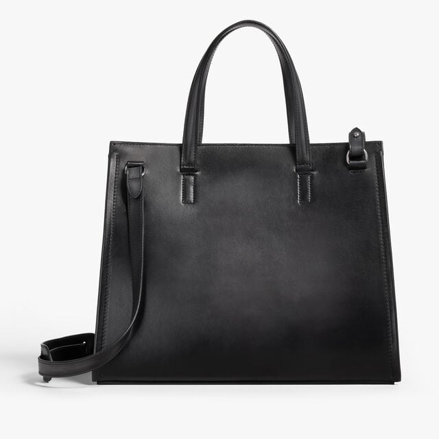 Luti 38 Leather Tote Bag, NERO GRIGIO, hi-res 3