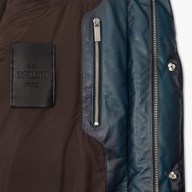 Patina Leather Down Jacket, DARK GREYISH BLUE, hi-res 7