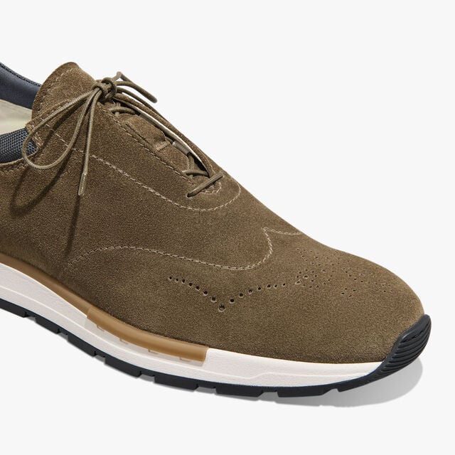 Fast Track Suede Calf And Nylon Sneaker, KAKI, hi-res 5