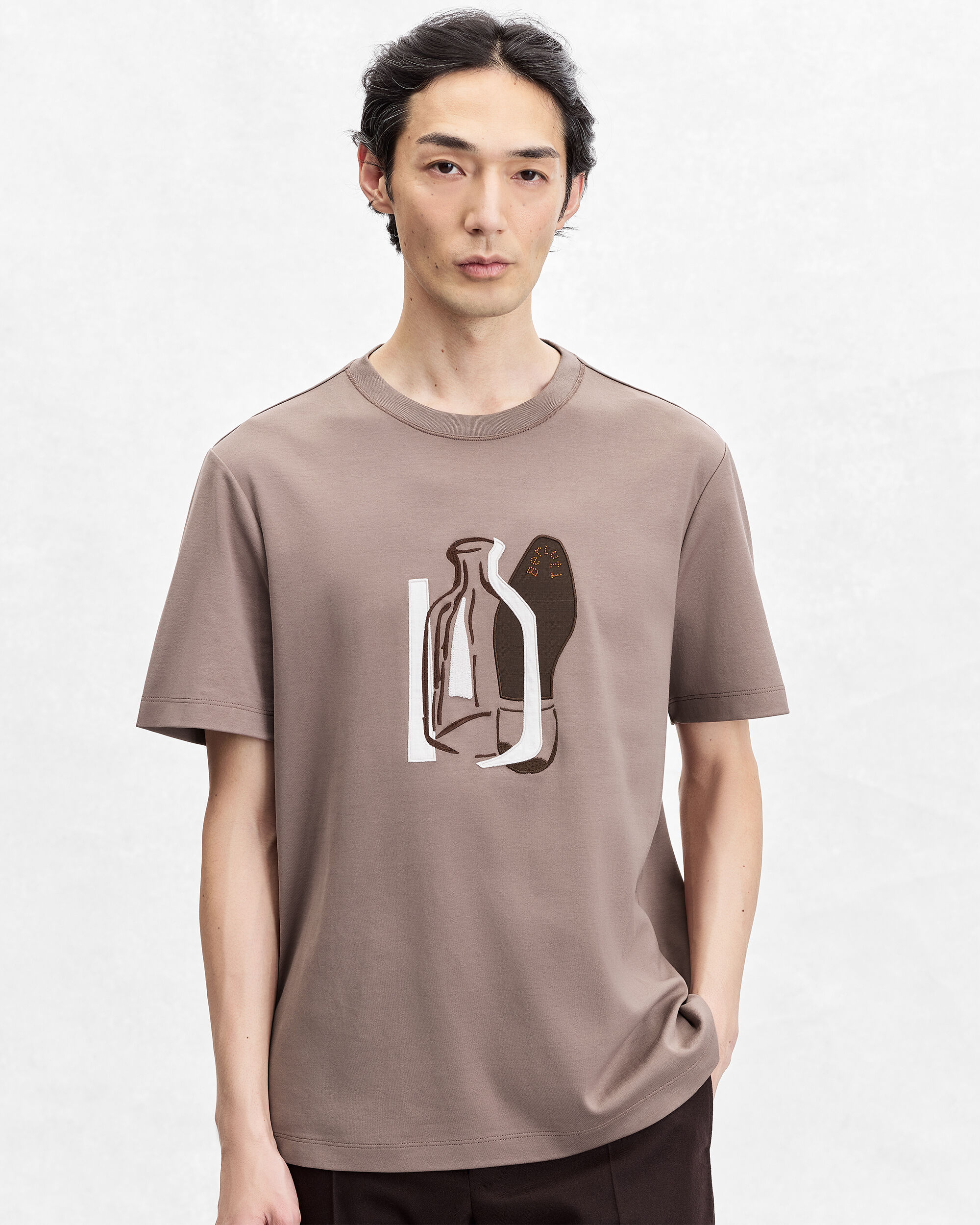 ベルルッティ アートワーク カレッジ Tシャツ, Taupe Powder, hi-res