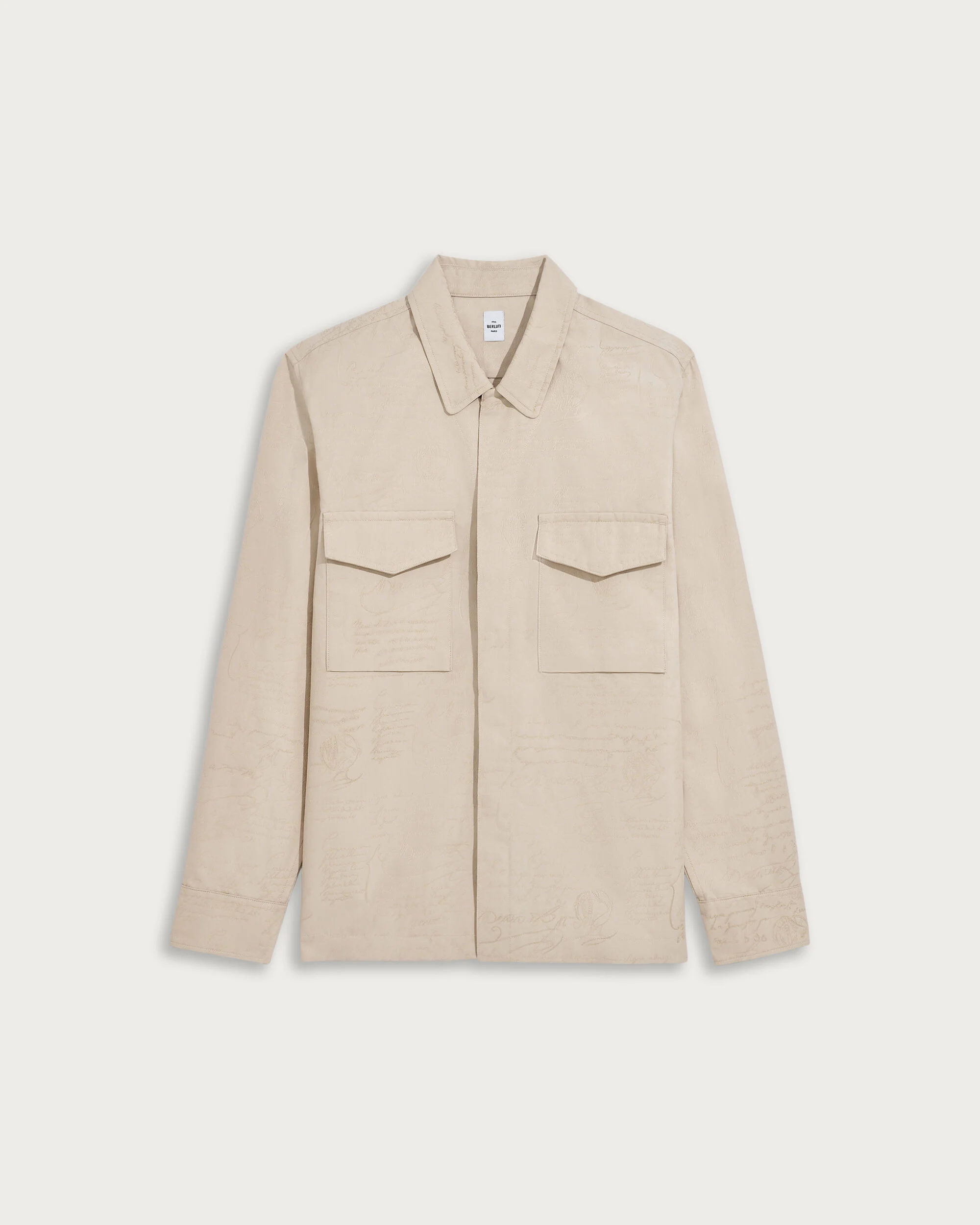 Scritto Pattern Overshirt, Natural Beige, hi-res