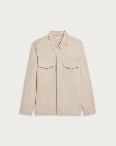 スクリットパターン オーバーシャツ, Natural Beige, hi-res