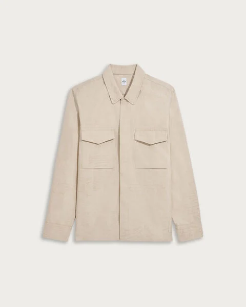 Scritto Pattern Overshirt, Natural Beige, hi-res