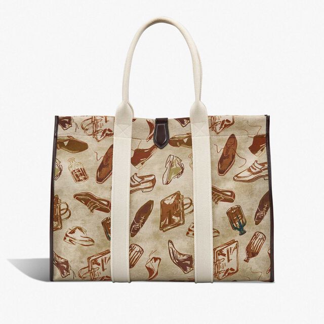 Open Tote XL Printed Fabric Tote Bag, BROWN + BEIGE, hi-res 1