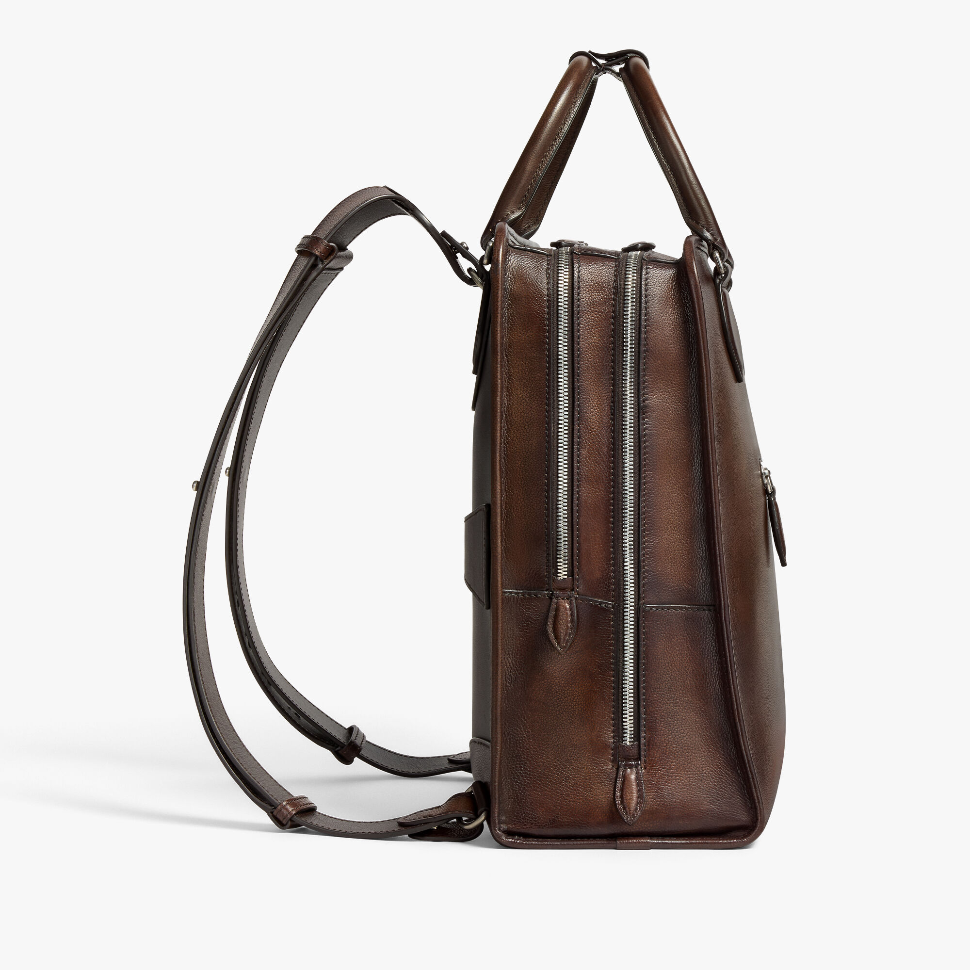 極美品 ベルルッティ プルミエジュール スクリット レザー バックパック グレー プレミア ジュール スクリット レザー バックパック