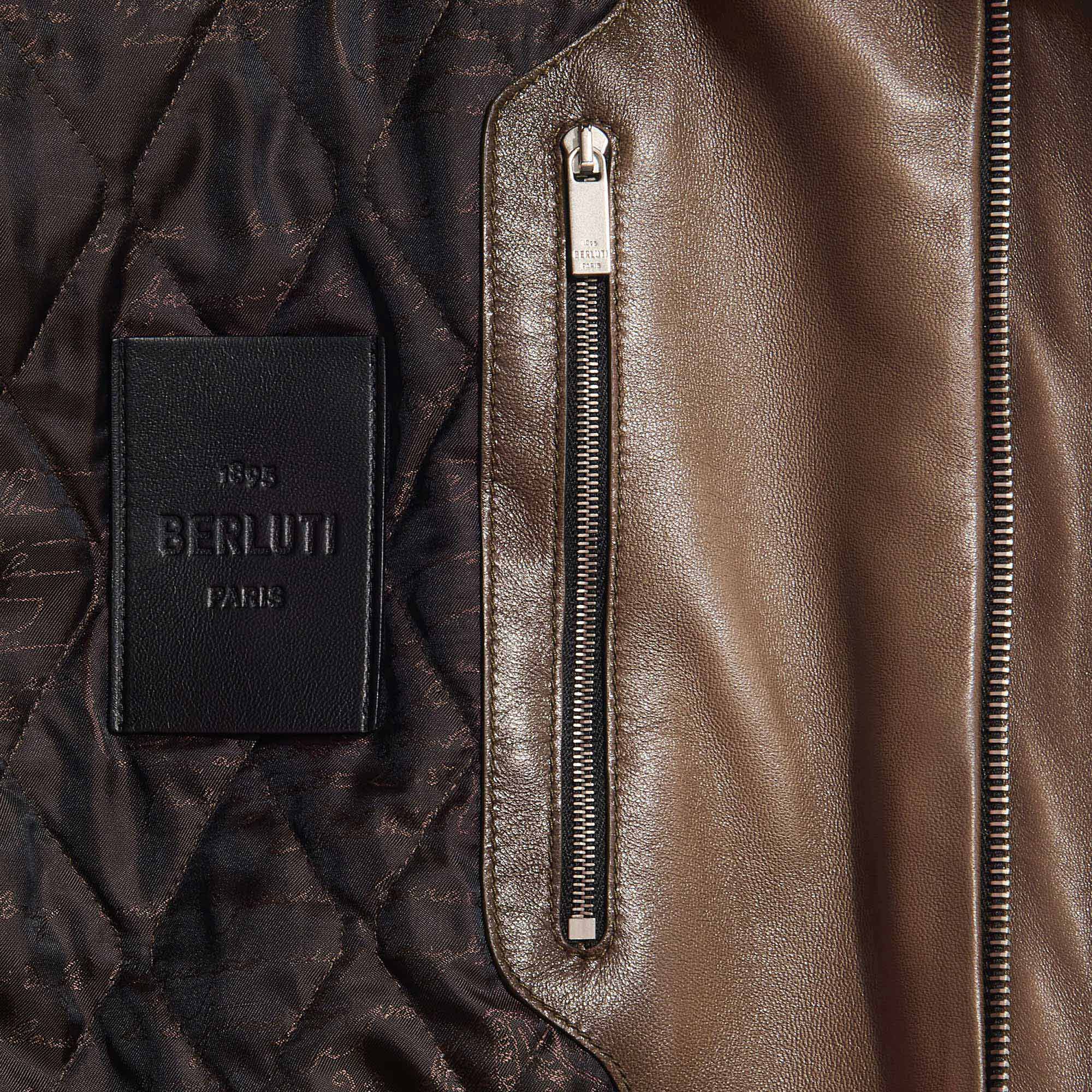 Patina Flight Jacket with Shearling Collar | Berluti DE Patina Flight Jacket with Shearling Collar | Berluti DE