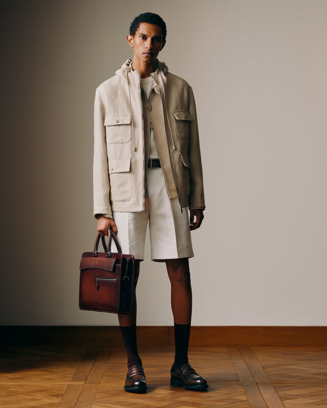 Un Jour Pocket Leather Briefcase
