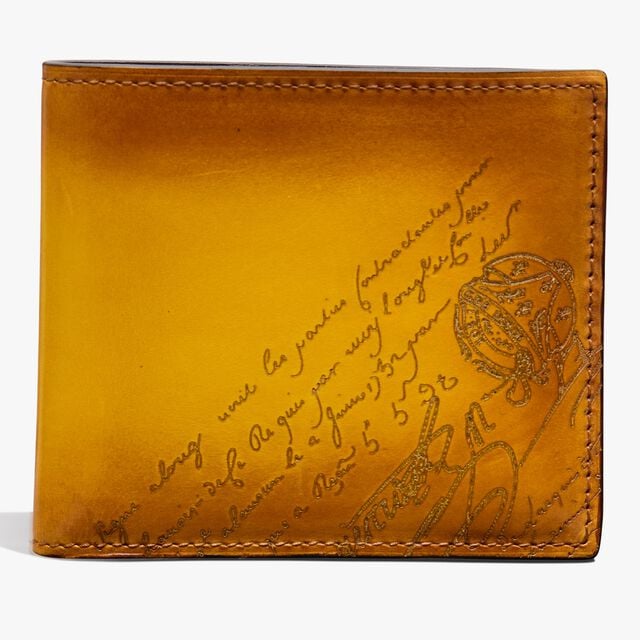 Makore Scritto Leather Wallet, MIMOSA, hi-res 1