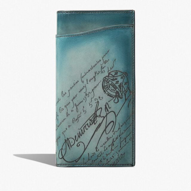 Espace Gradiant Scritto Leather Long Wallet, STONE DENIM, hi-res 1