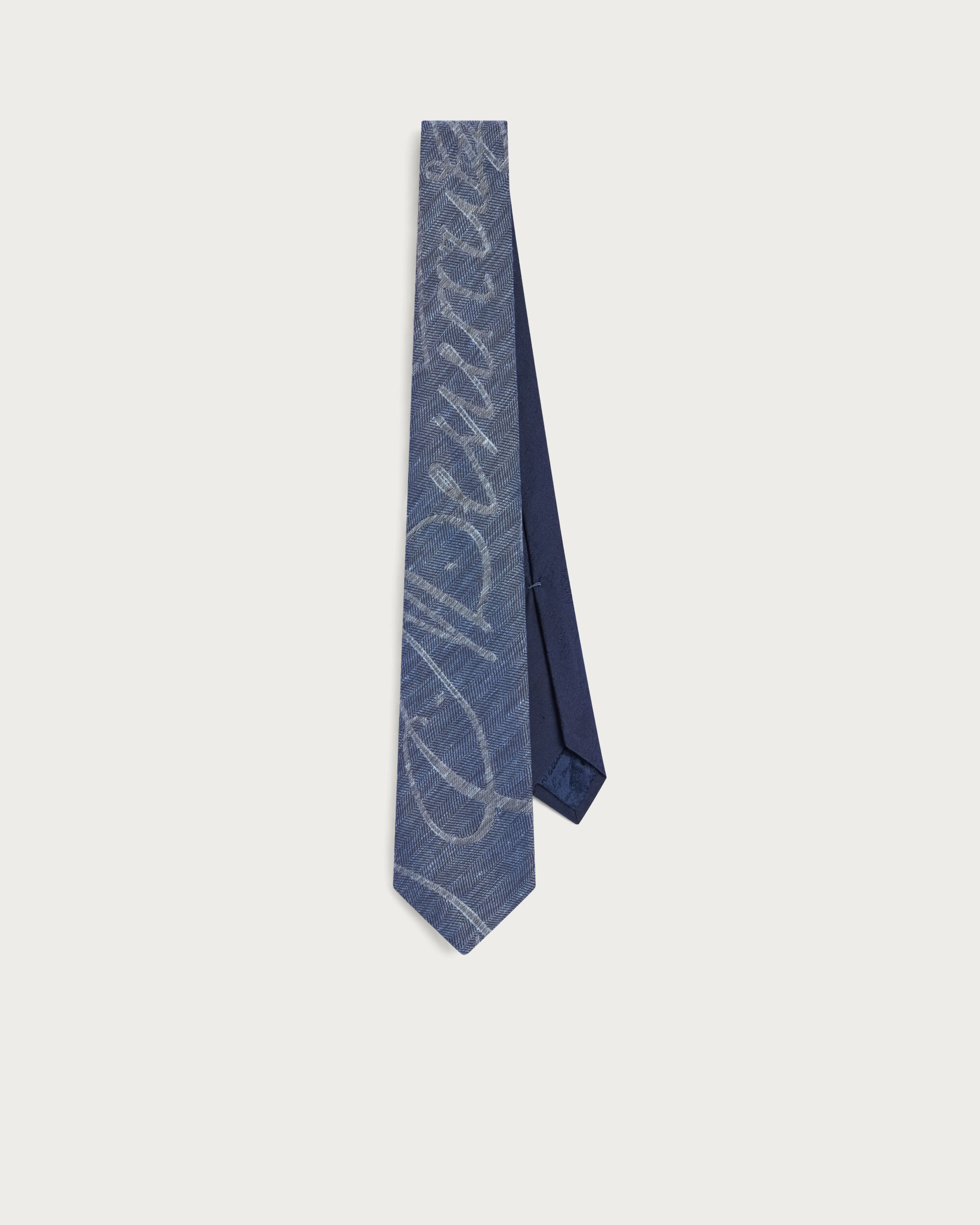 ベルルッティ　ネクタイ BERLUTI ベルルッティ Silk シルク スクリット Tie ネクタイ (Berluti