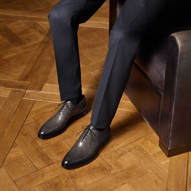 Richelieu Ajouré Equilibre En Cuir De Veau Venezia, NERO GRIGIO, hi-res 3