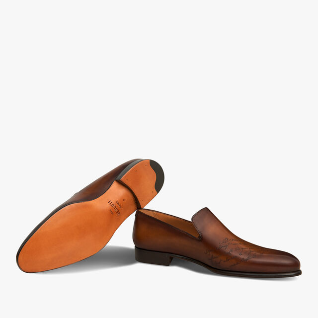 Cursive Galet Scritto Leather Loafer, TOBACCO BIS, hi-res 4